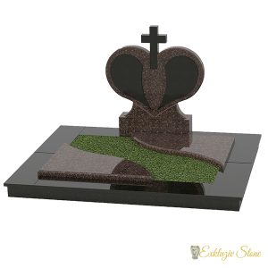 Памятник из гранита сердце с крестом